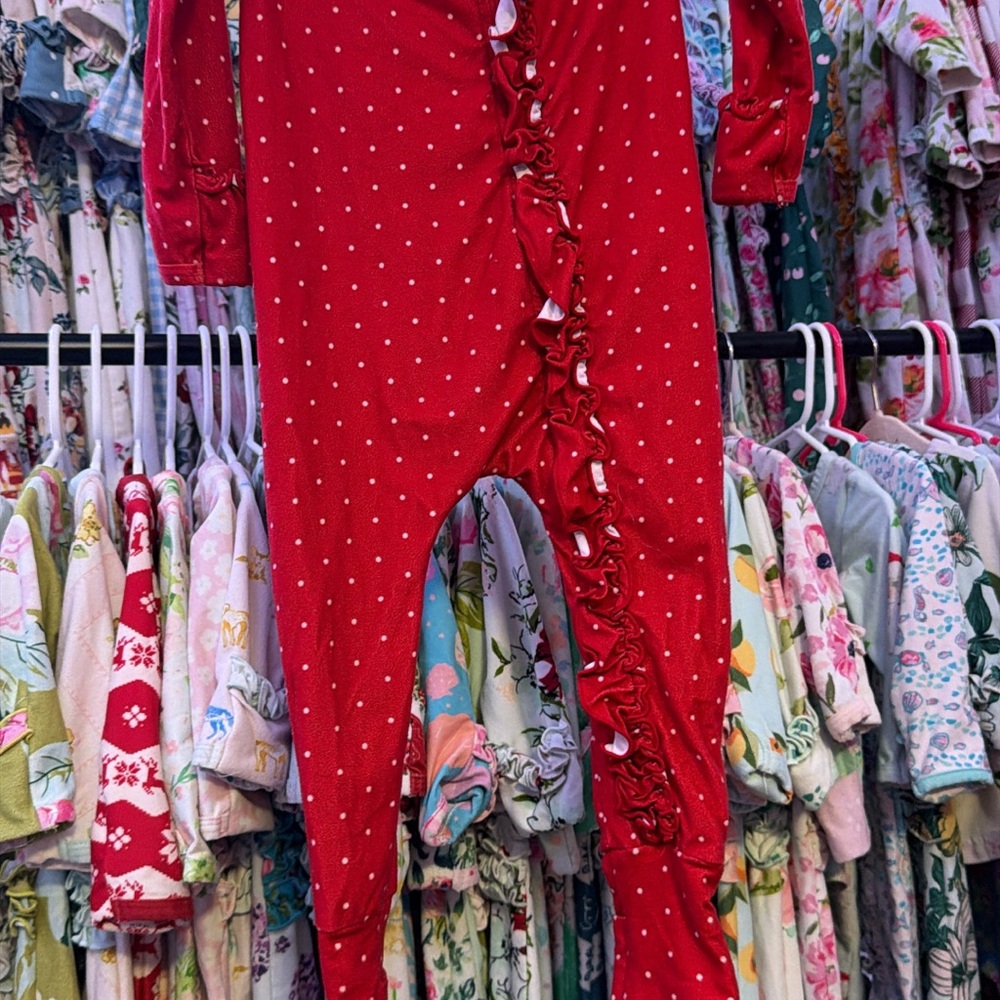 SweetHoney Red and White Ruffled Onesie